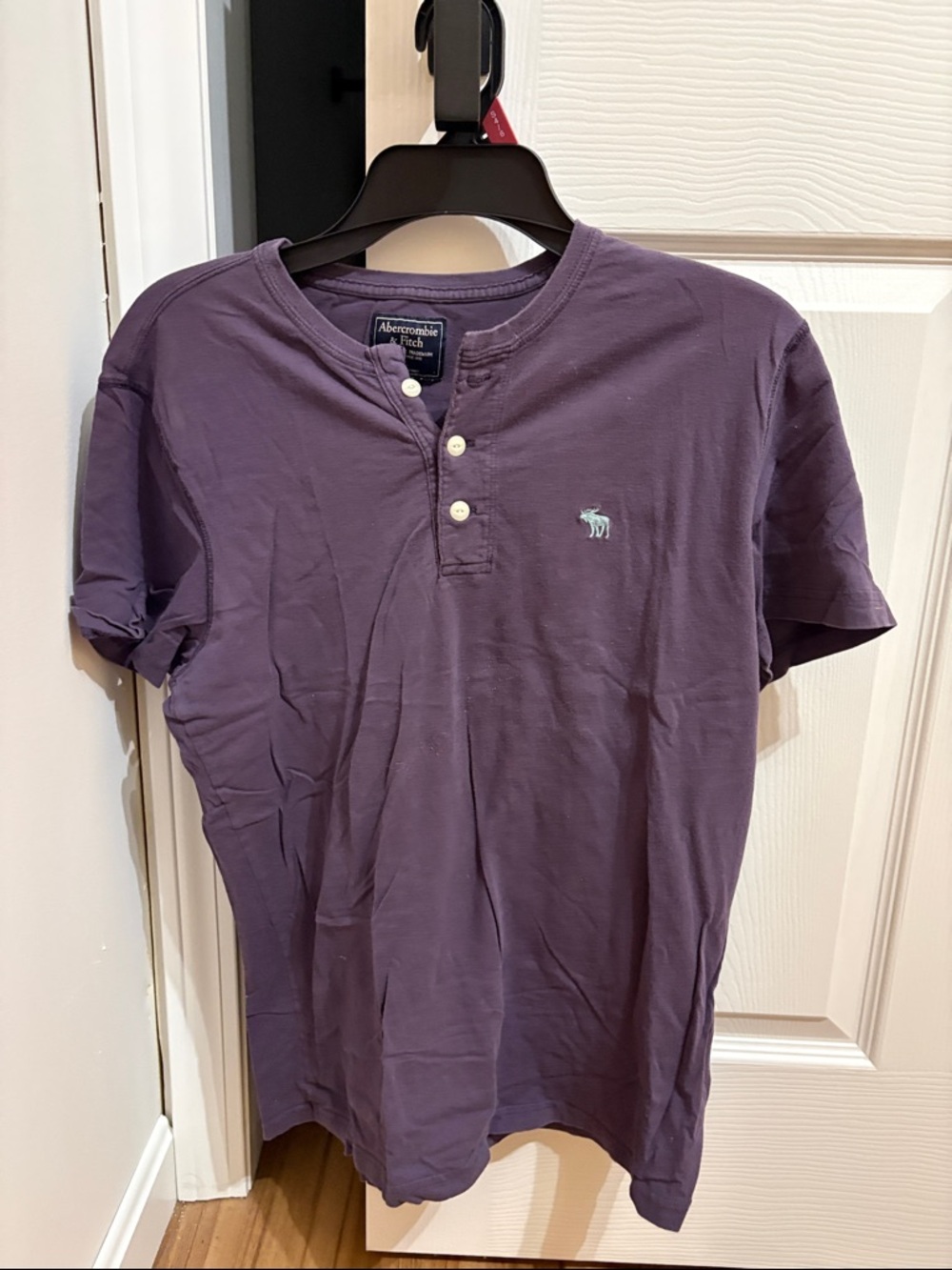 Abercrombie & Fitch Deep Purple Short-Sleeve Henley